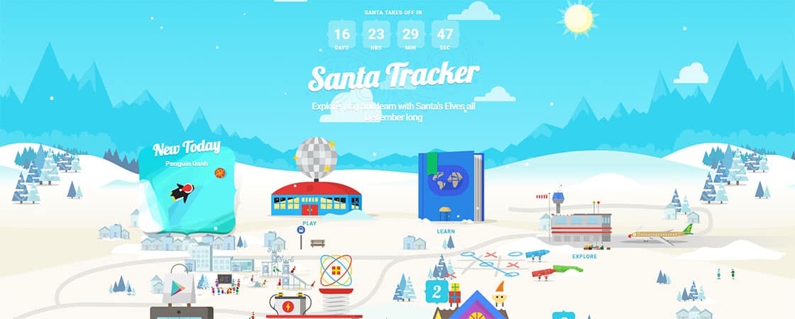 Follow Santa on his journey around the world