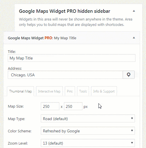 Google Maps Widget PRO shortcode
