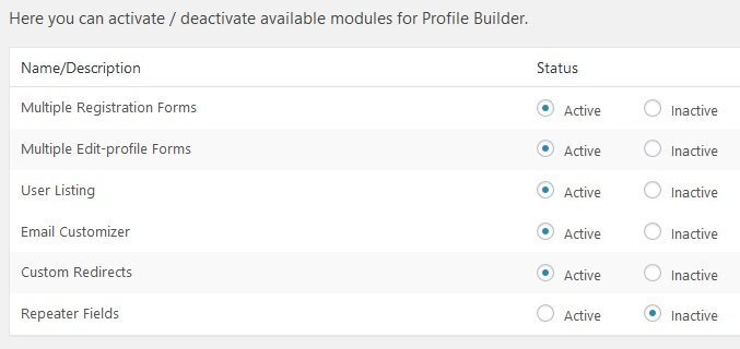 All the modules in one place