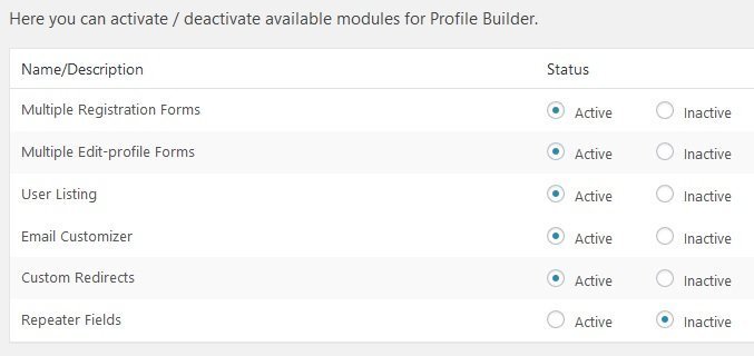 All the modules in one place