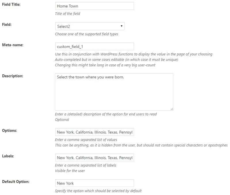 Create multiple choice fields