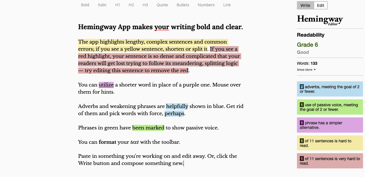 Hemingway Editor