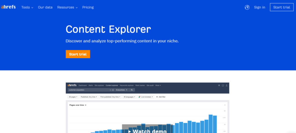 Content Explorer by Ahrefs