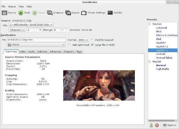 HandBrake video converter