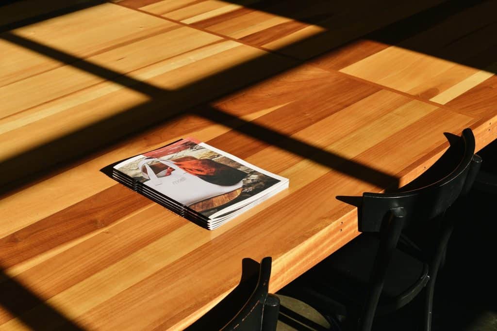 Flyer on table