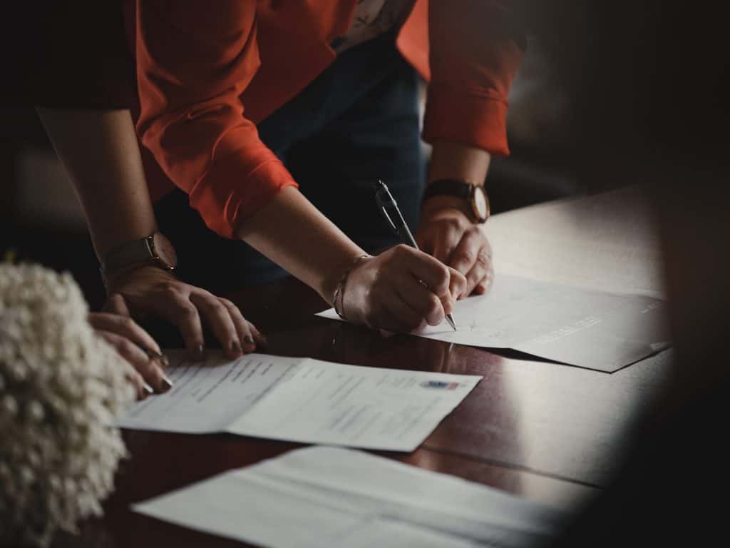 Person signing document