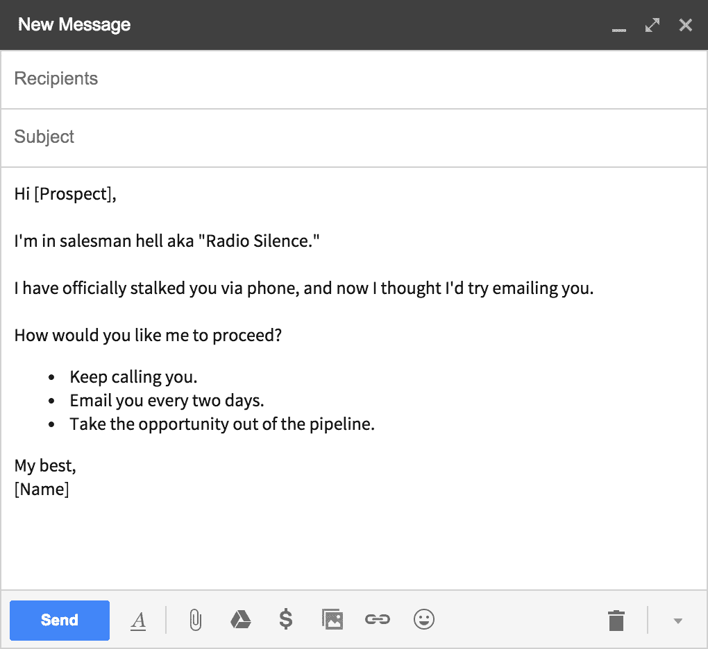 A breakup email