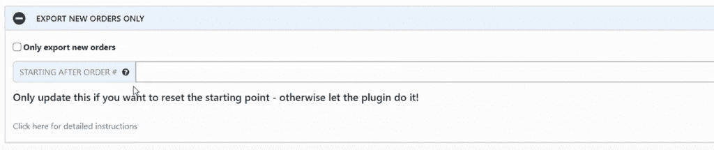 WooCommerce Order Export - Export new orders only