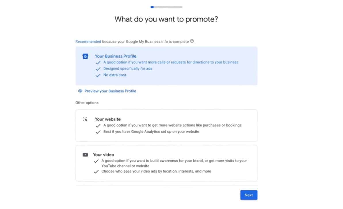 Google Ads creating account