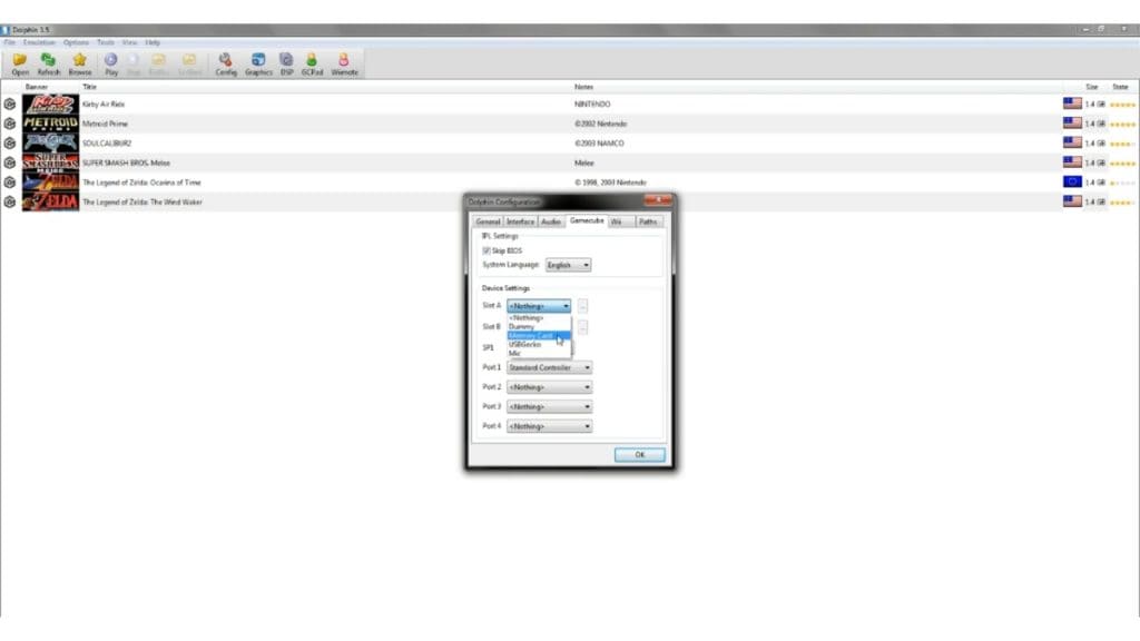 Add Another Memory Card in Dolphin