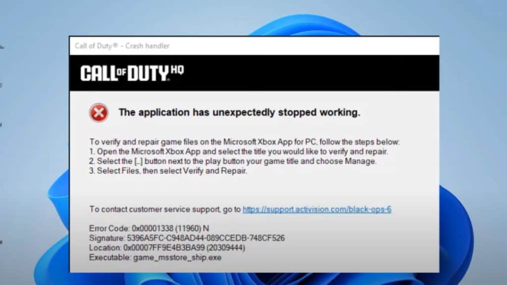 Why is BO6 Crashing with Error Code 0x00001338?