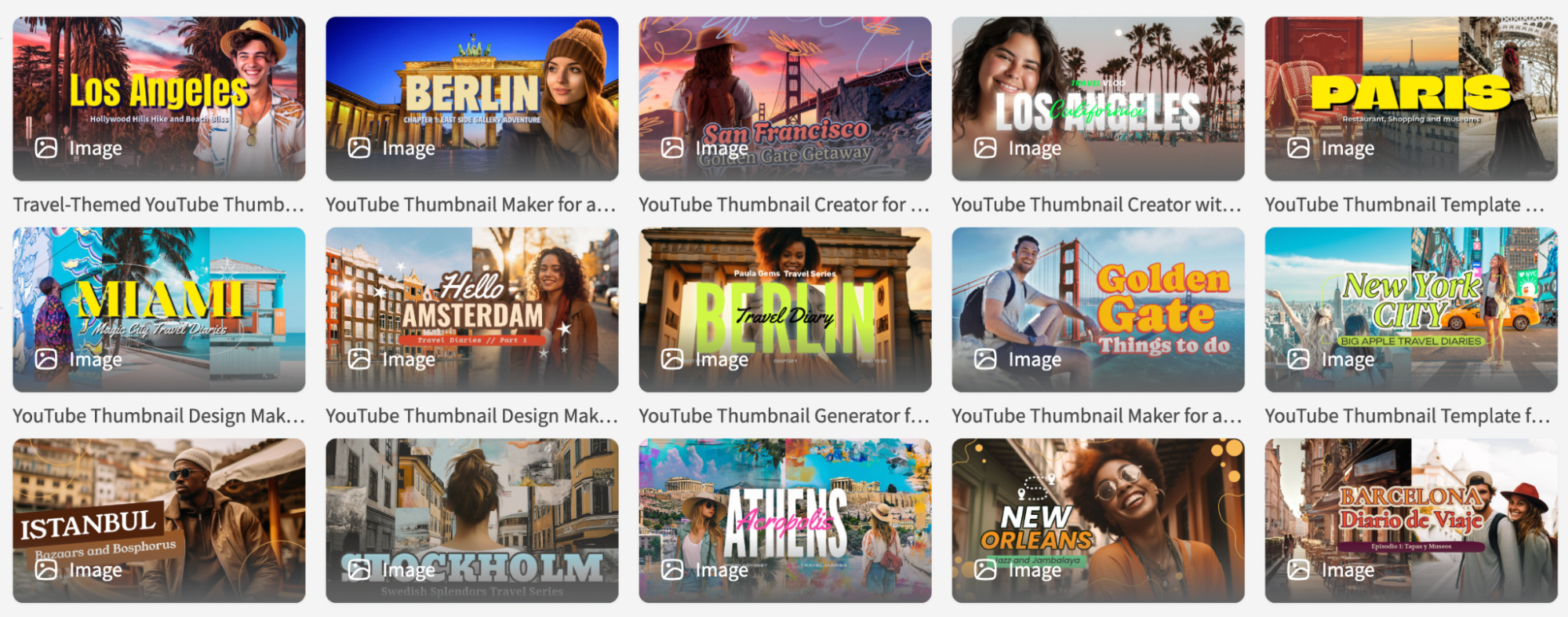 YouTube thumbnails on Placeit