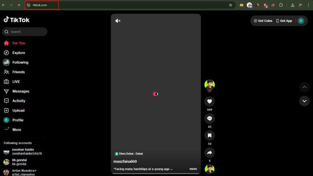 Use the Official TikTok Website (Desktop or Mobile Browser)