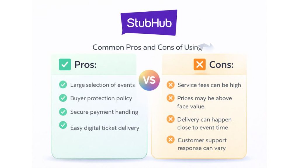 Common Pros and Cons of Using StubHub