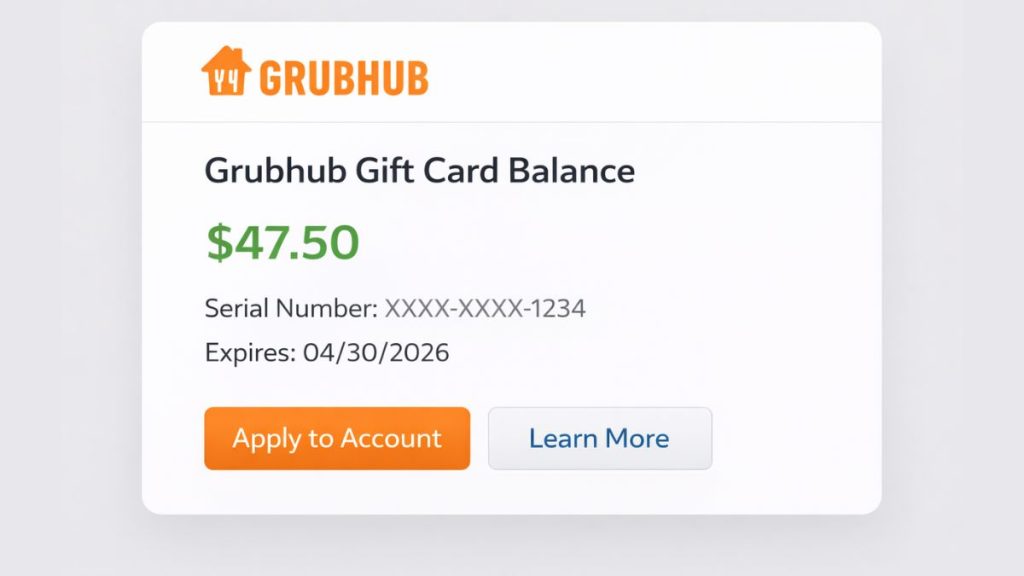 What a Grubhub gift card balance means