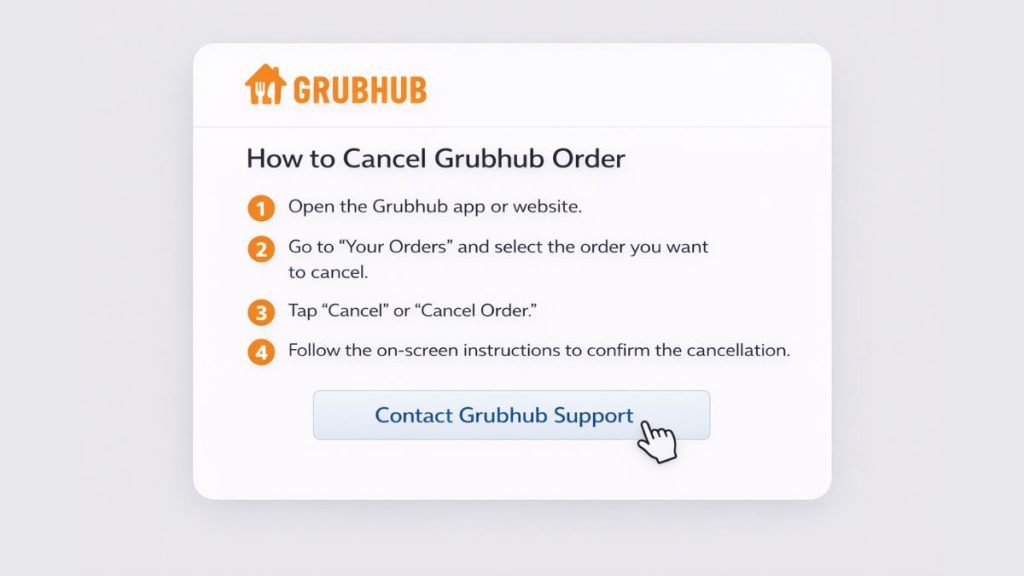 What it means to cancel a Grubhub order
